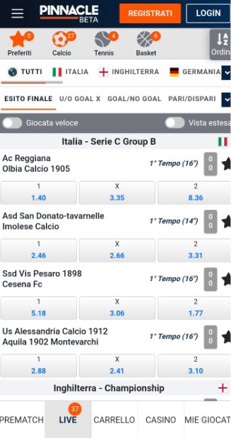 Recensione Pinnacle: palinsesto, quote calcio, bonus scommesse