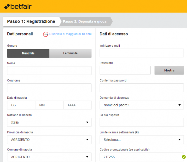 La chiusura di un Conto Betfair non ti impedisce di aprirne un altro; trascorsi almeno 15 giorni, però.