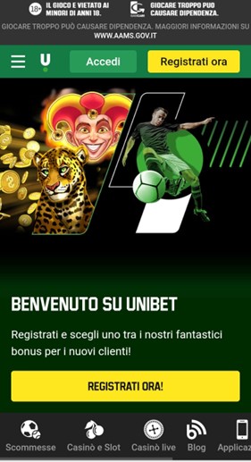 Bonus benvenuto unibet