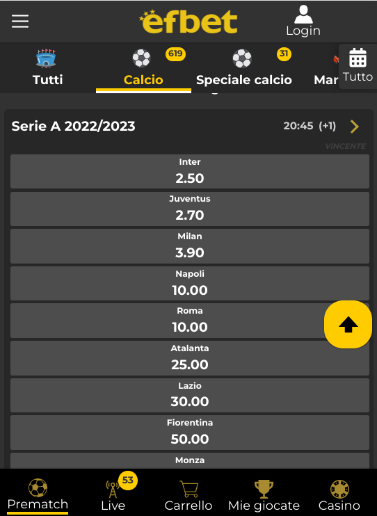 Efbet Serie A