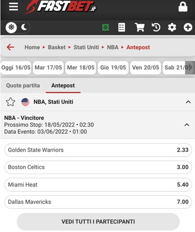 Fastbet Quote NBA