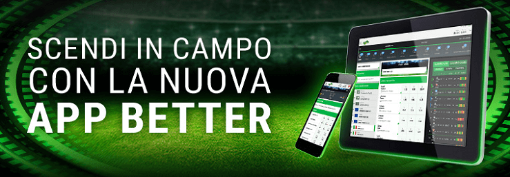 Lottomatica better app scommesse calcio 