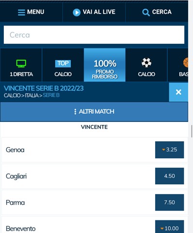 Quote betflag serie B