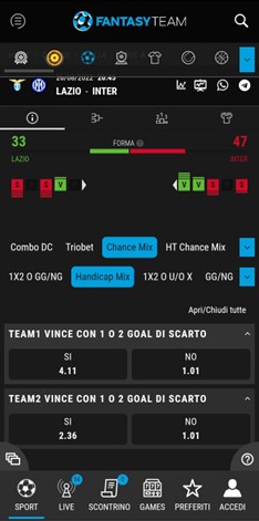 scommesse chance mix e fantasyteam