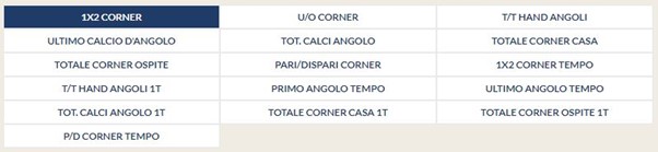 quote calci d’angolo Eurobet 