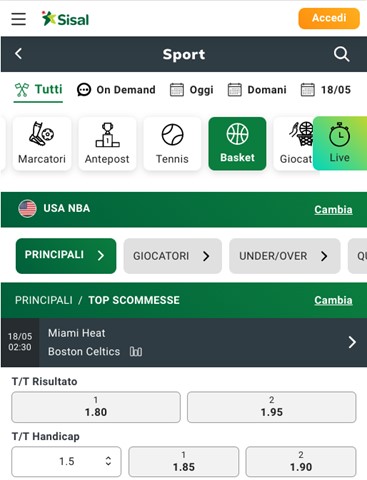 Sisal Quote NBA