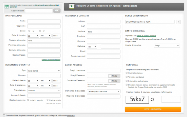 Veerifica di digitare correttamente tutte le informazioni personali, durante la fase di registrazione.