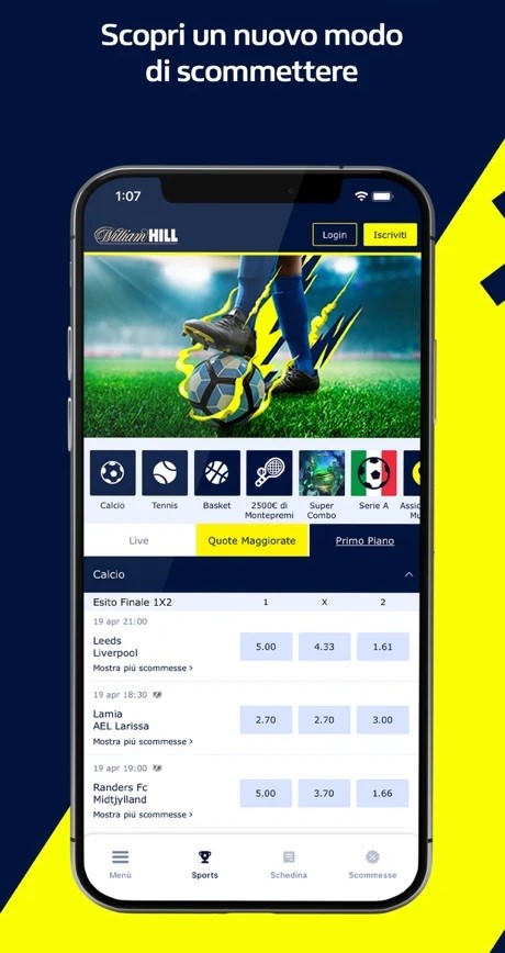 Recensione William Hill: palinsesto, quote calcio, bonus scommesse