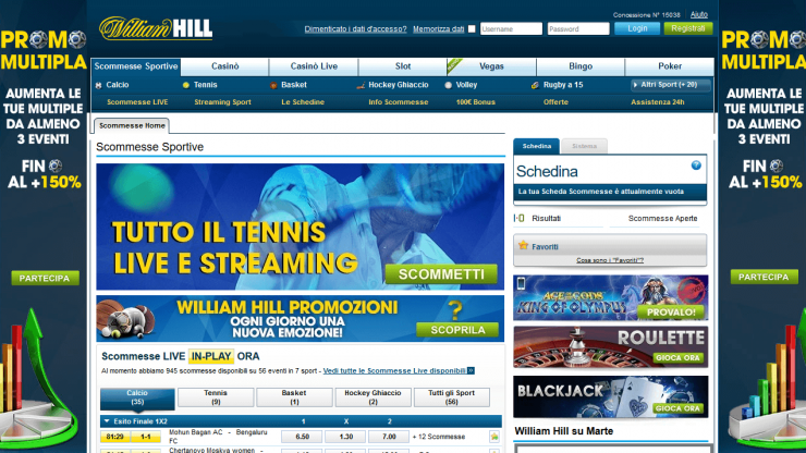 Per chiudere il tuo Conto William Hill, contatta l'Assistenza Clienti.