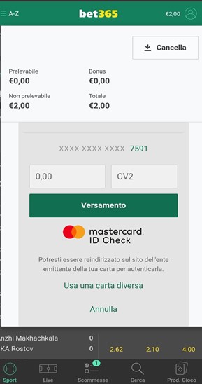 app bet365 versamento