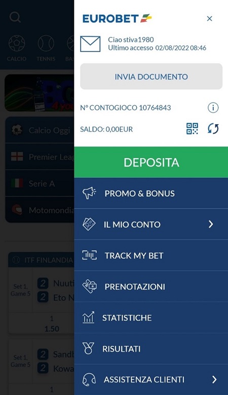 app eurobet deposito