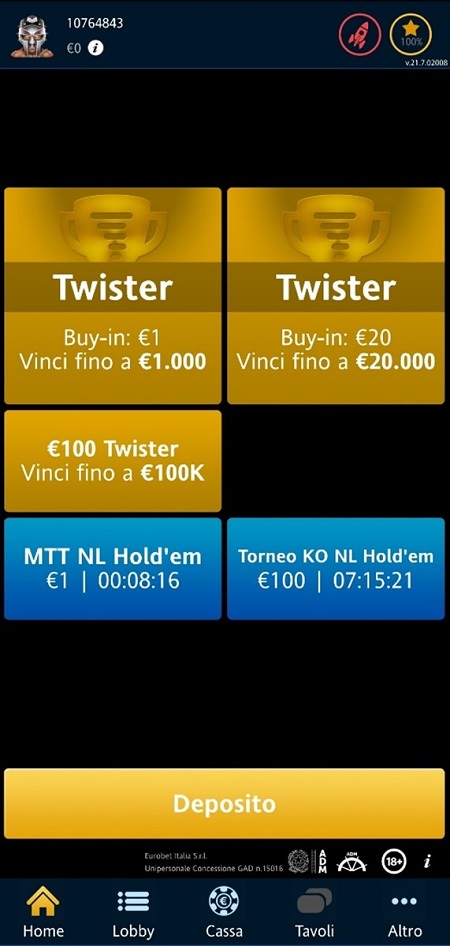 app poker eurobet