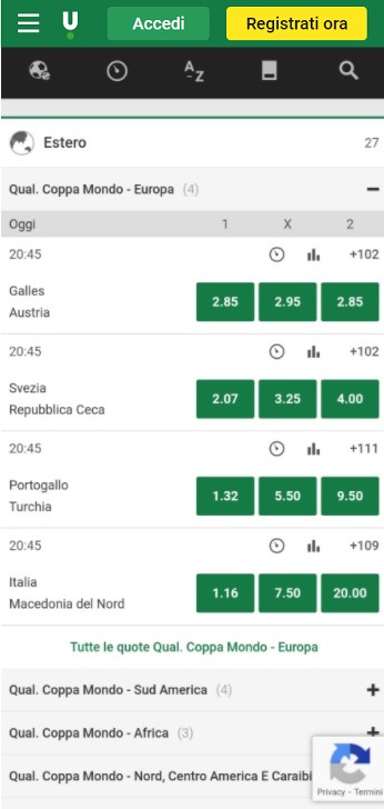 Unibet app scommesse sportive