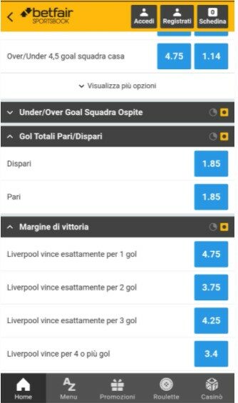 Scommesse Pari Dispari Betfair