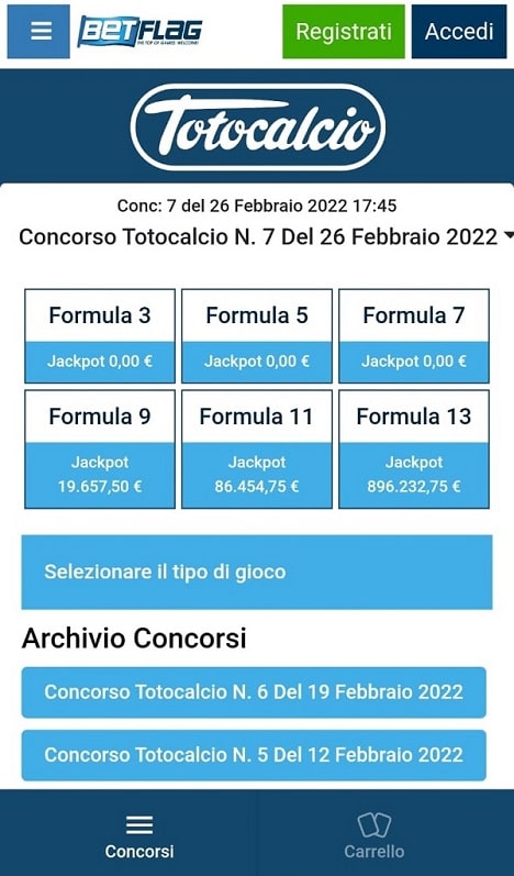 betflag totocalcio online