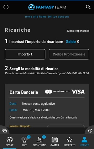 deposito app fantasyteam