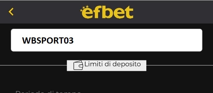 efbet codice bonus