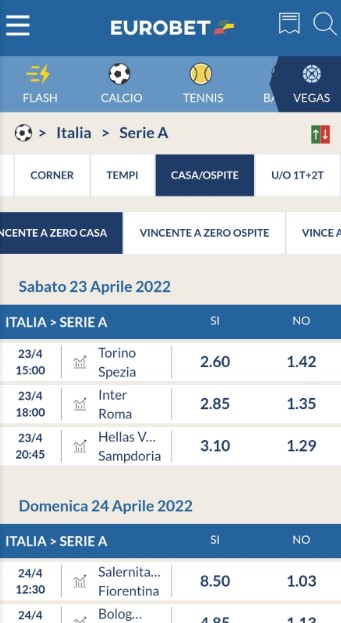 Scommesse eurobet win to nil