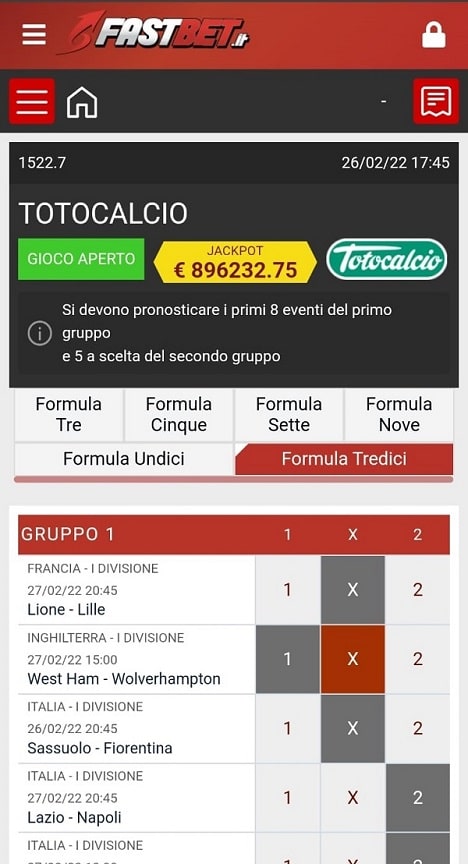 fastbet totocalcio online