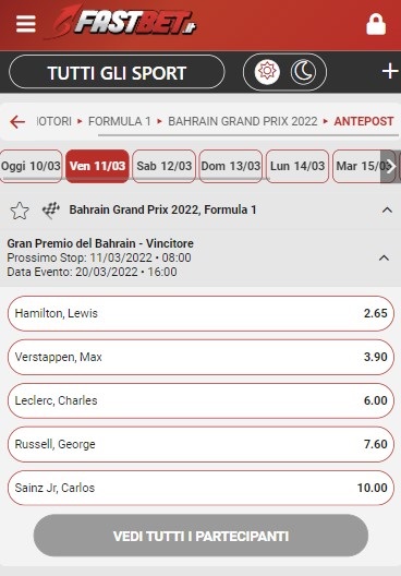 scommesse formula 1 fastbet