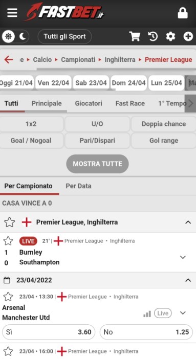 Scommesse Fastbet win to nil