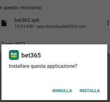 installazione bet365 android