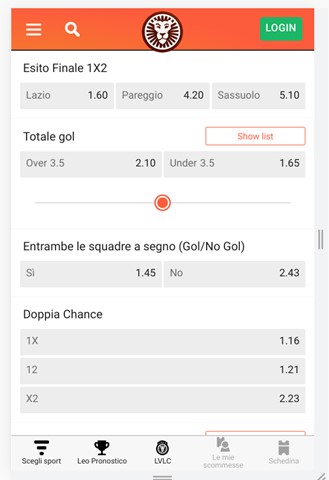 Recensione LeoVegas: palinsesto, quote sport, bonus scommesse