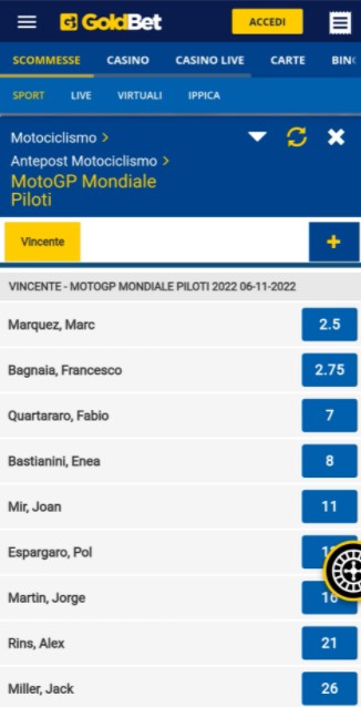 motogp scommesse goldbet