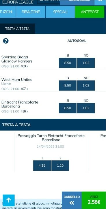 scommesse betflag testa a testa