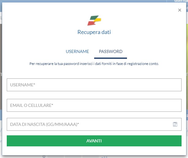 recupero password eurobet