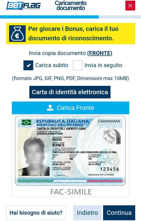 Registrazione Betflag