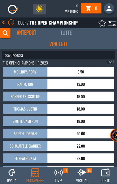 Scommesse golf snai