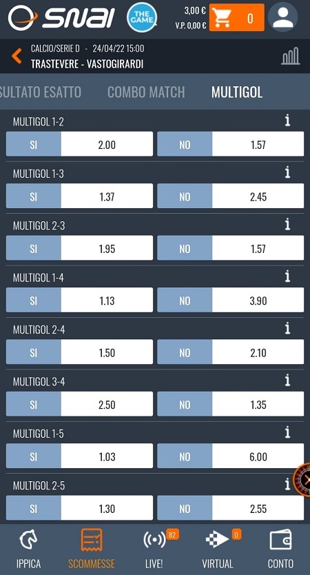 Scommesse Serie D snai