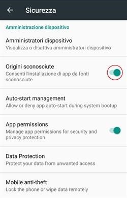 sorgenti sconosciute app android